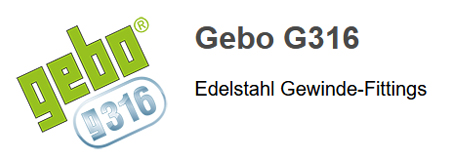 Gebo G316 Edelstahl Gewinde-Fittings