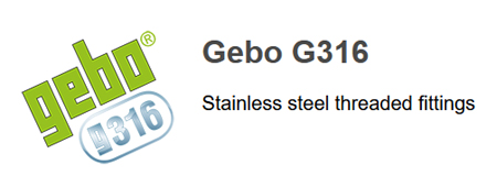 Gebo G316 Stainless steel threaded fittings